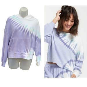 WILDFOX Women's Sz M Peri Shibori‎ Purple Long Sleeve Tie-Dye Hoodie Sweatshirt